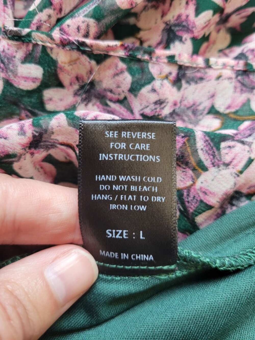 Keepsake The Label floral V-neckline long bell-sleeve mini dress Size L Boho - Picture 12 of 12